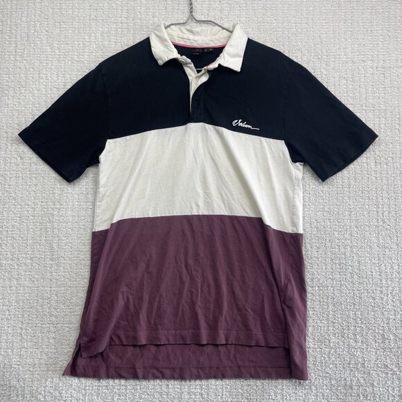 Volcom Polo Shirt Men XS Burgundy/Black color Block Short Sleeve Skate Surf Golf - Picture 1 of 16